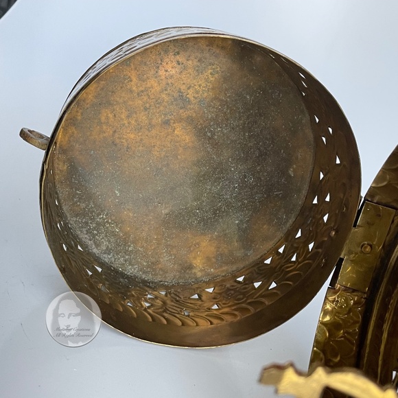 Vintage Trinket Box Pierced Incense Burner Hollow Brass Metal Made in India - Picture 14 of 14